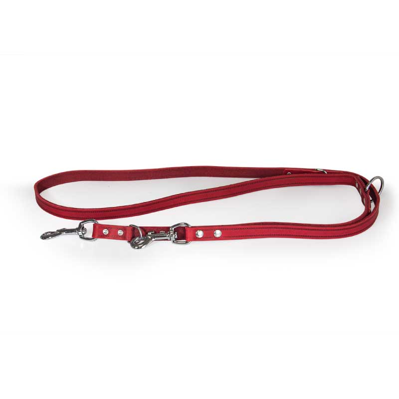 Das Lederband Weinheim Adjustable Leash Red