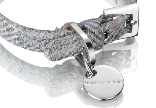 Henessy & Sons Harris Tweed halsband, Silver Grey