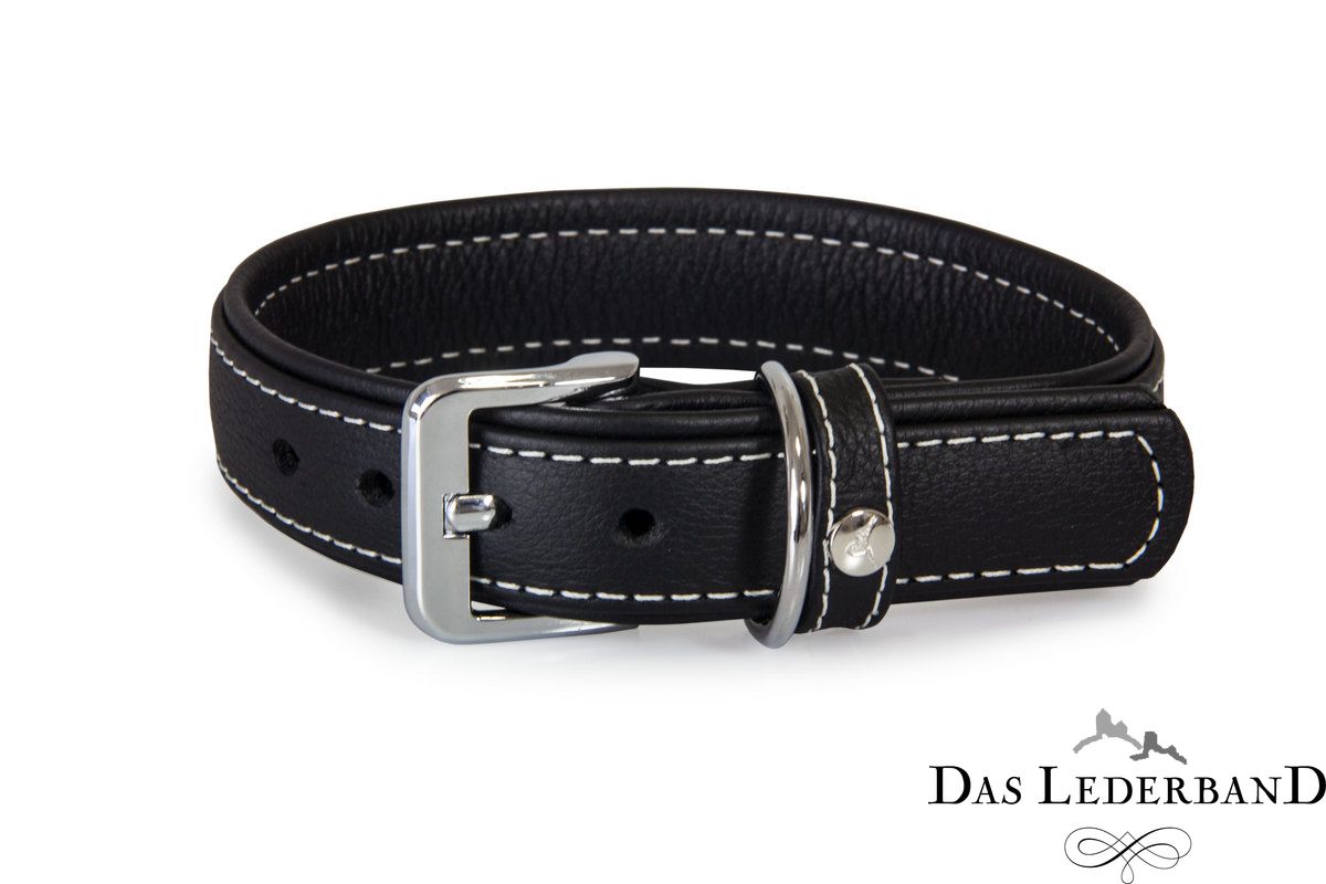 Das Lederband halsband Barcelona, Zwart