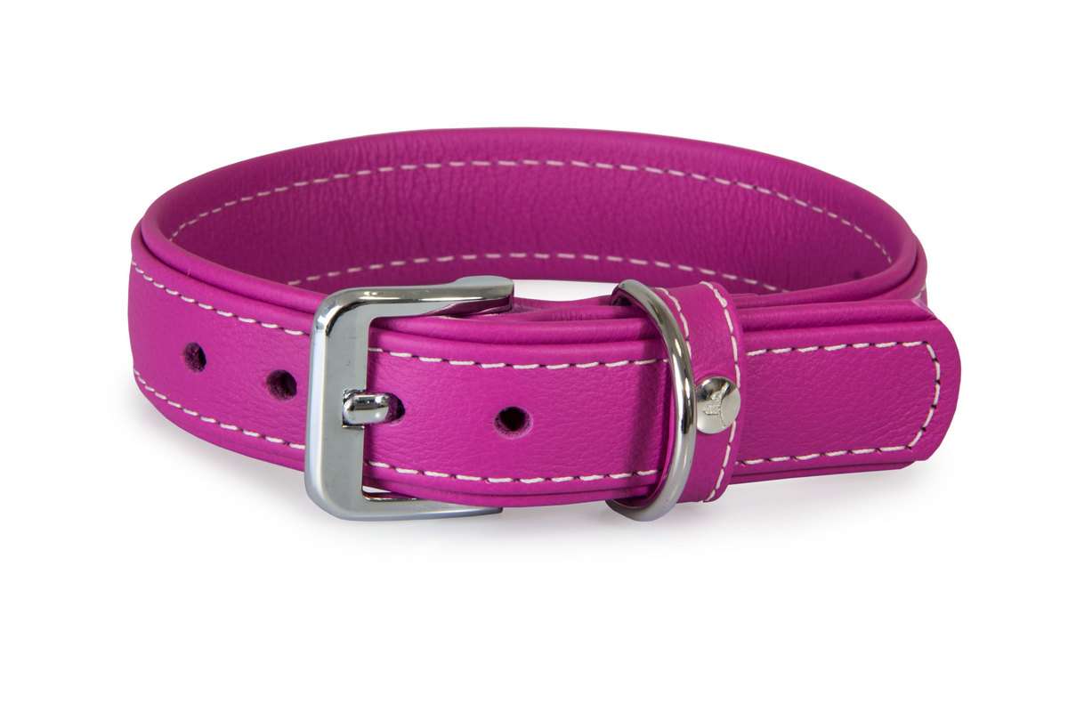 Das Lederband halsband Barcelona, Rose-Violet